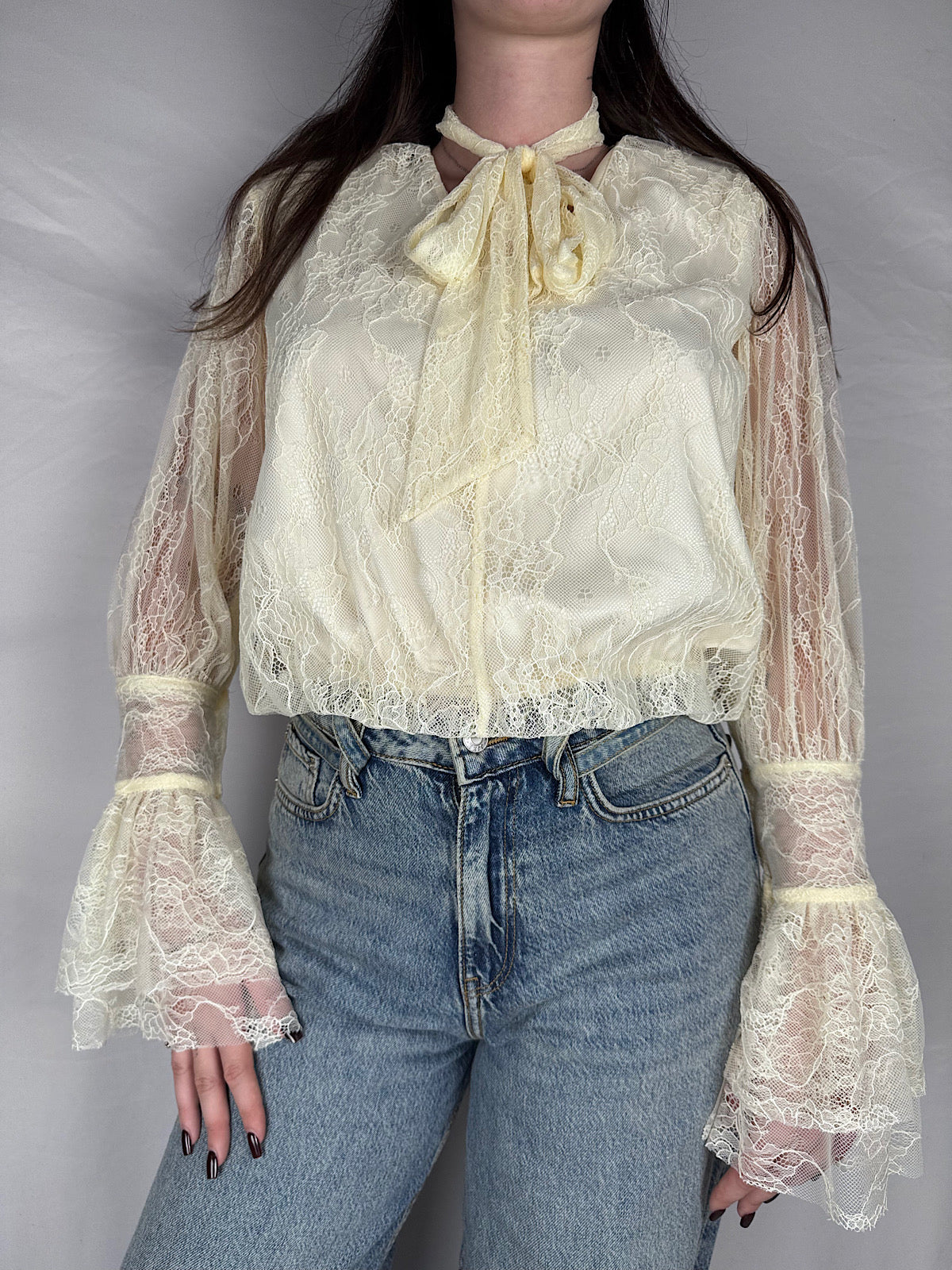 Blusa in Pizzo Kaos Panna