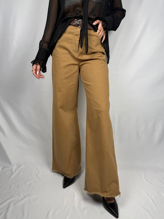 Pantalone con Cintura Tensione-In Beige