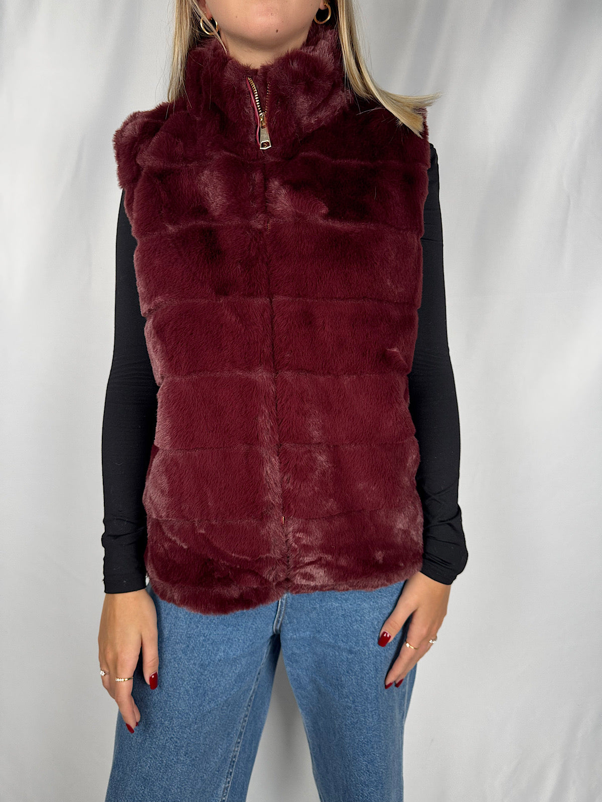 Gilet Eco-Pelliccia Armonia Bordeaux