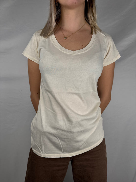 T-Shirt Basic Scollo a V Burro Susy Mix
