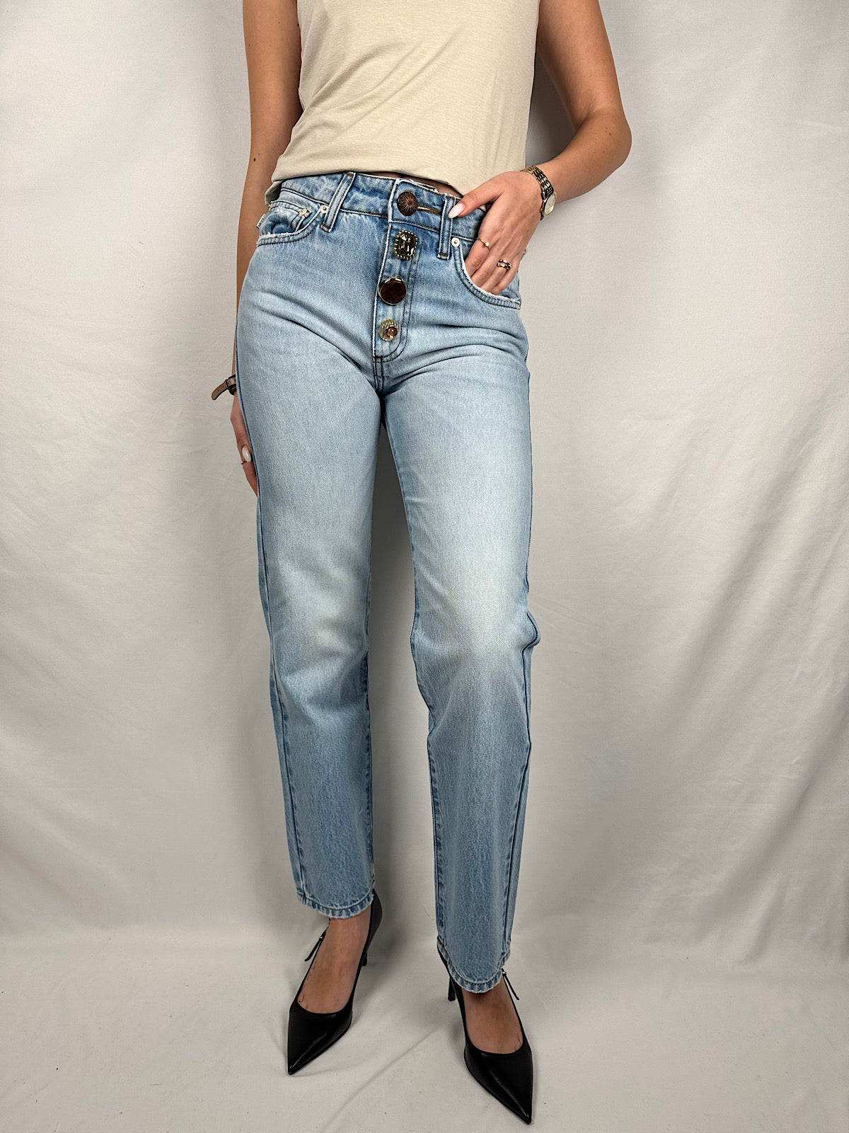 Jeans Zoe Bottoni Gioello Vicolo