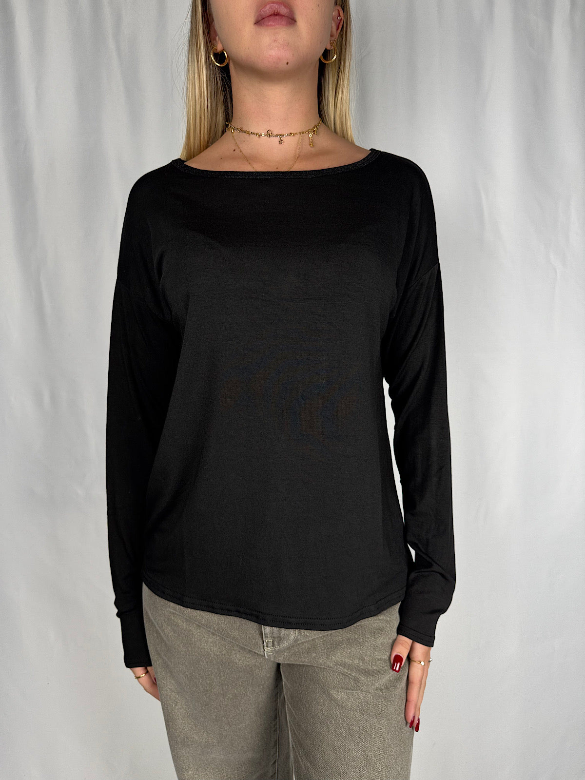 Maglia a Manica Lunga Nera SusyMix