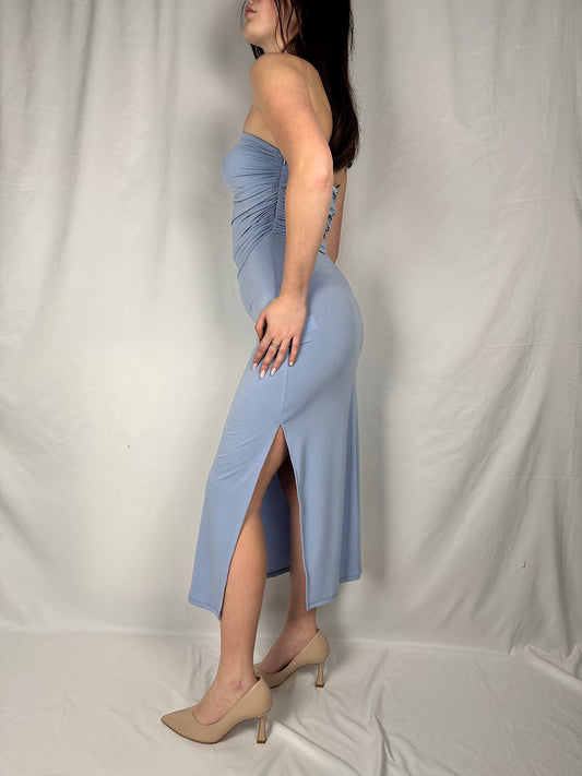 Abito Midi a Fascia Vicolo Celeste