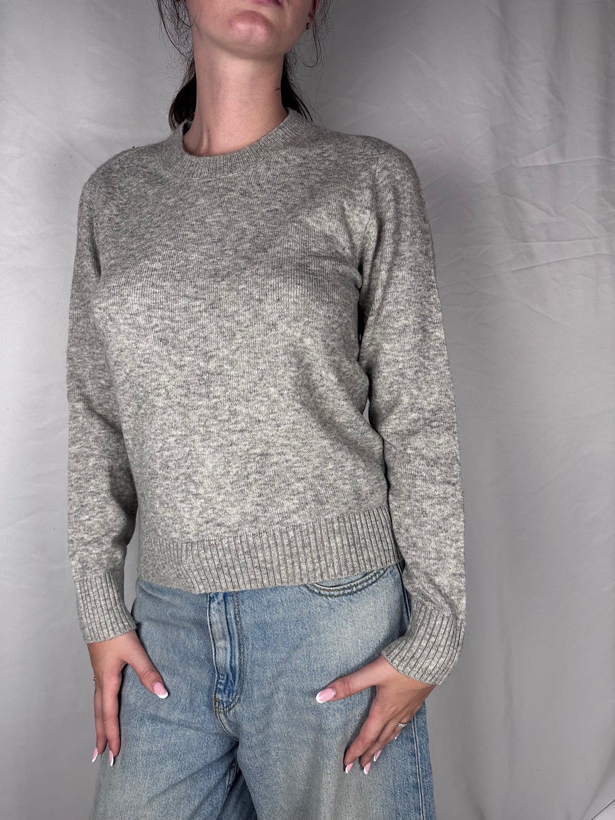 Maglia Basic Girocollo JJXX Light Grey Melange