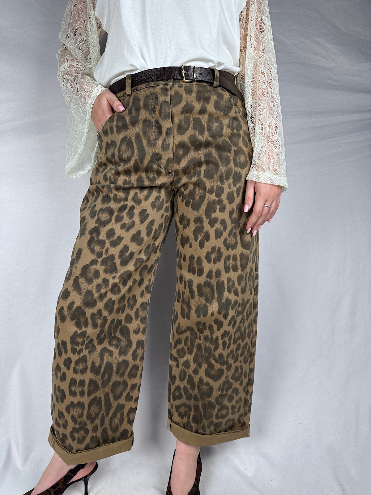 Jeans Maculato  con Cintura Vicolo Moro