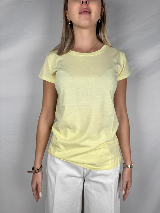 T-Shirt Girocollo Basica Gialla Susy Mix
