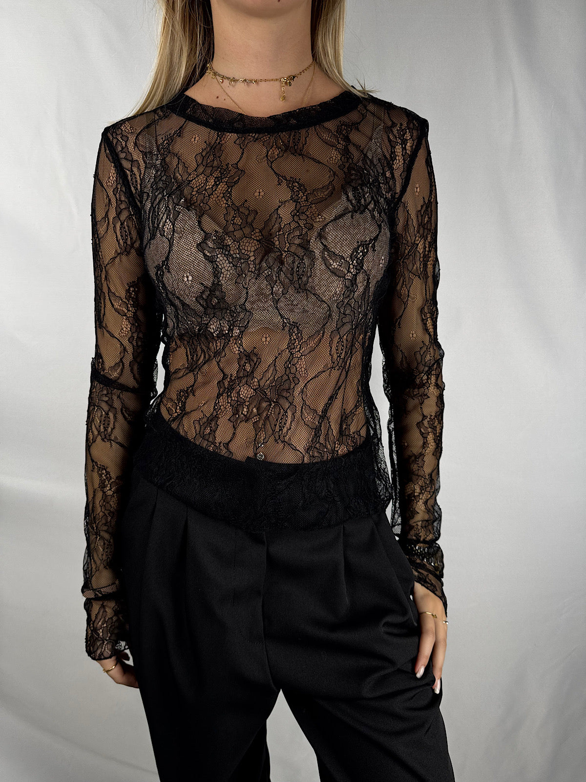 Maglia Pizzo Nera Vicolo