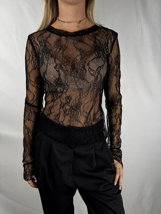 Maglia Pizzo Nera Vicolo