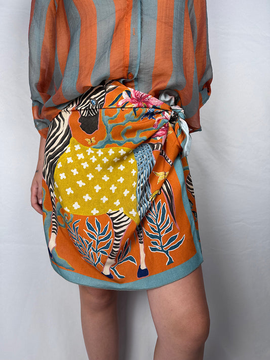 Gonna Pareo Midí Zebra Haveone