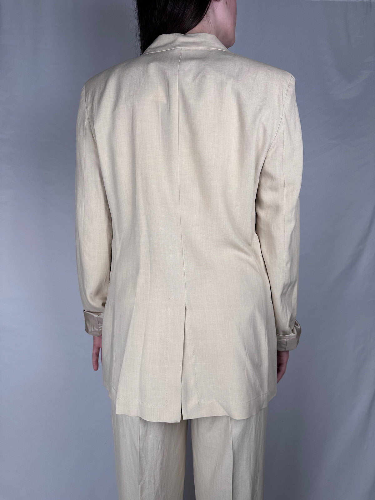 Giacca Blazer in Viscosa Lino Vicolo Beige