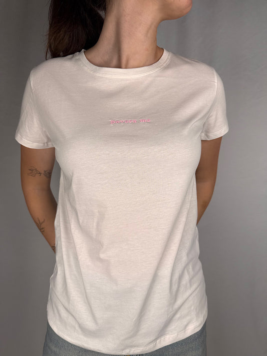 T-Shirt Ricamo  "povera me" Vicolo Bianca