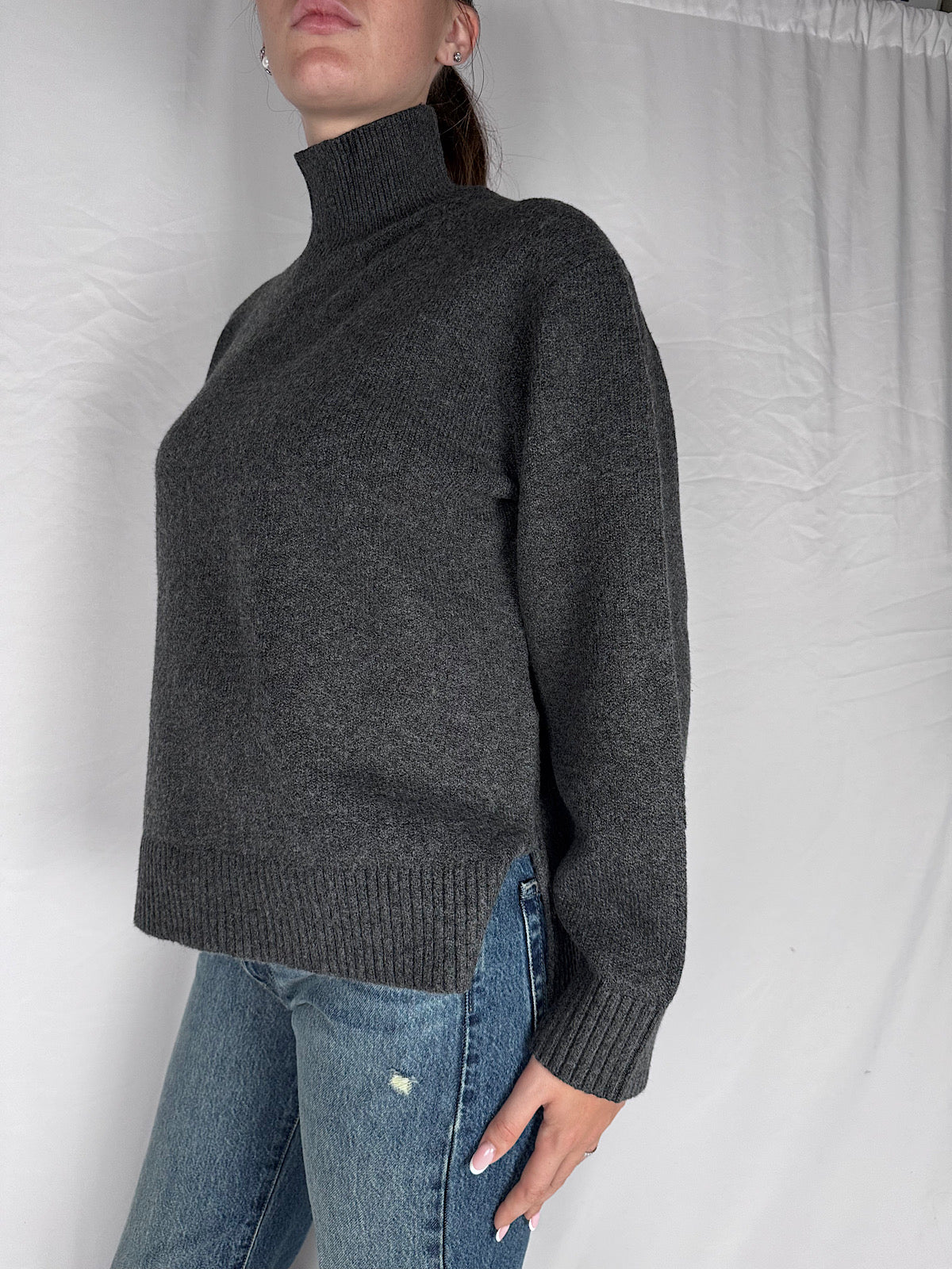 Maglia Basic A Collo Alto JJXX Grigio/Dark Grey Melange