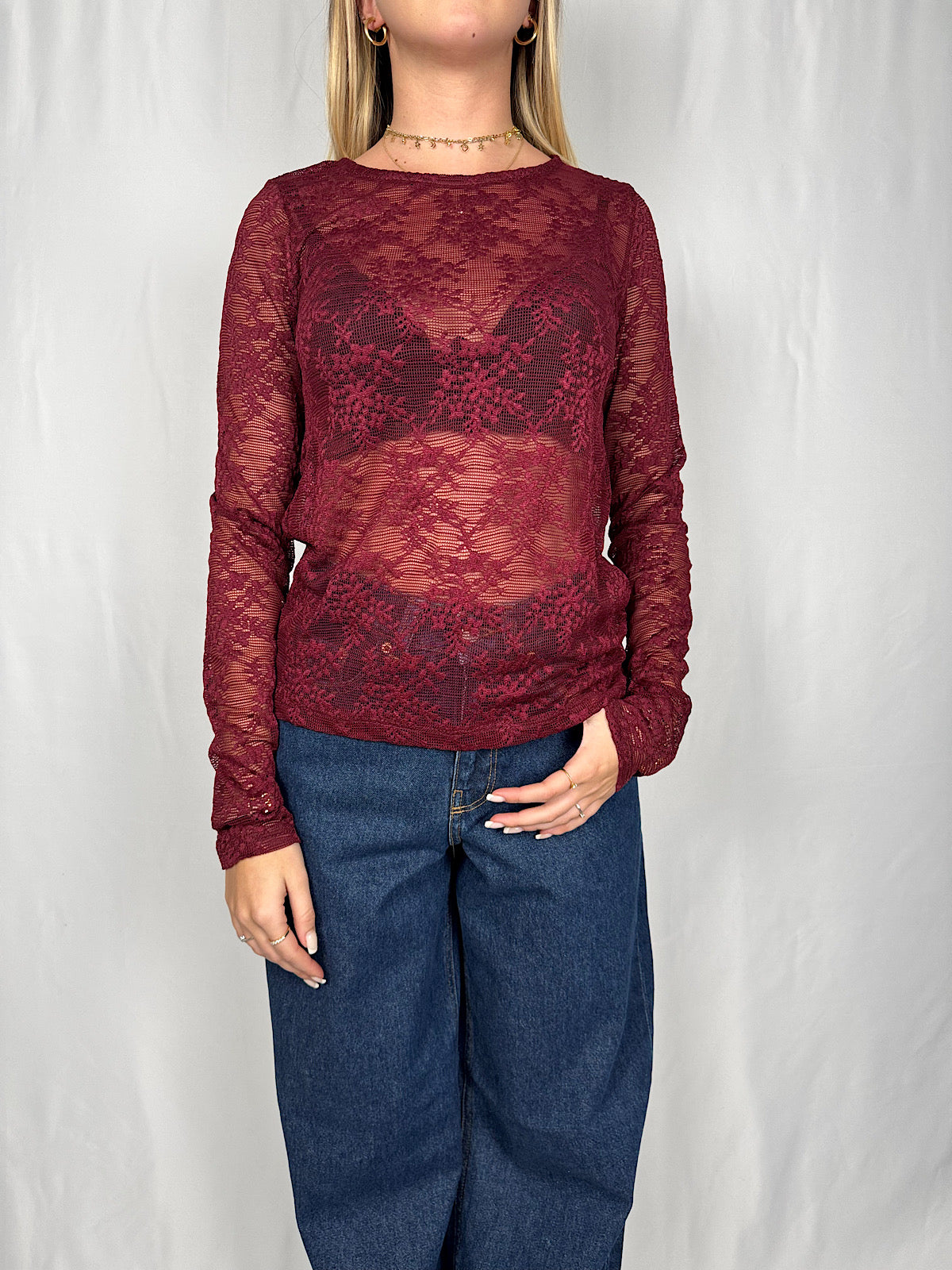 Maglia Pizzo Bordeaux Armonia