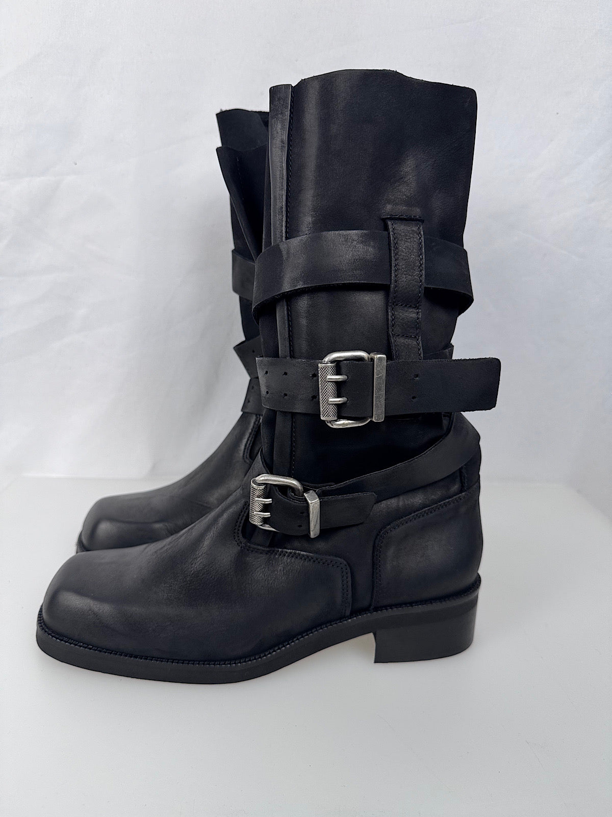 Stivali Biker Nabuk Divine Follie Nero