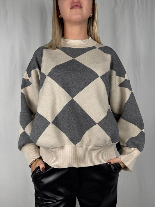 Maglia Beige e Grigio Vicolo