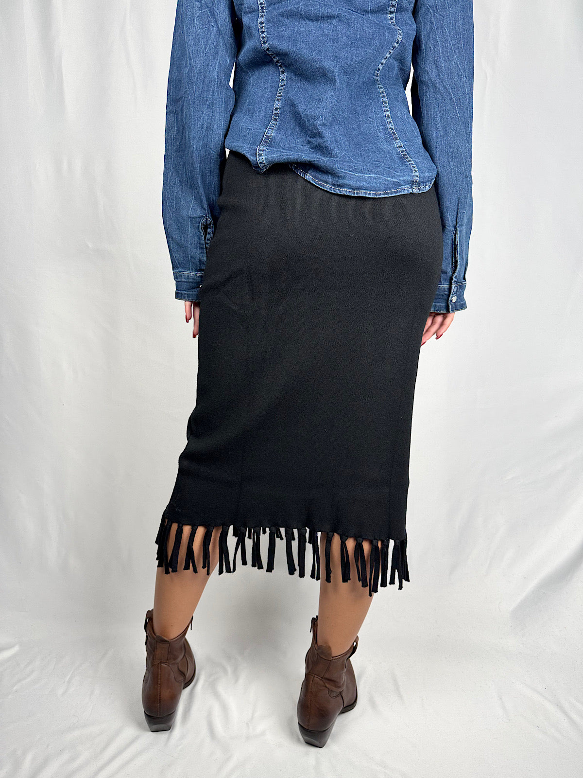 Gonna Lungette con Frange Nera SusyMix