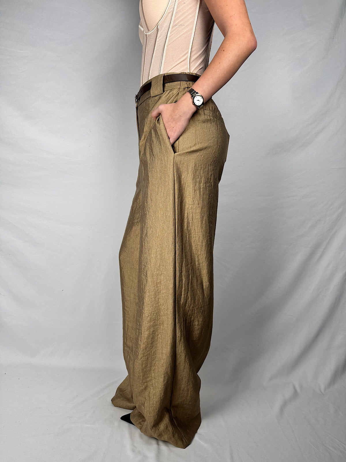 Pantalone con Cintura Tabacco Tensione-In
