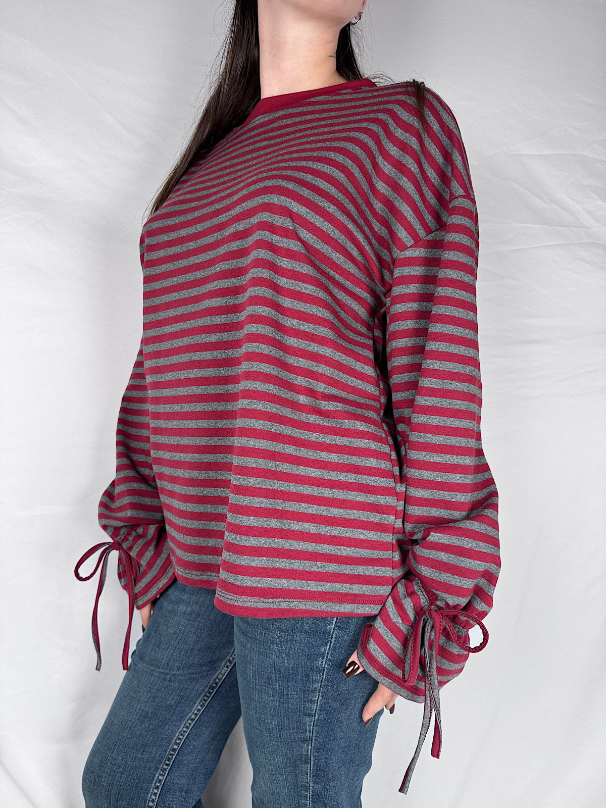 T-shirt Long Sleeve Candy Righe Armonia Bordeaux