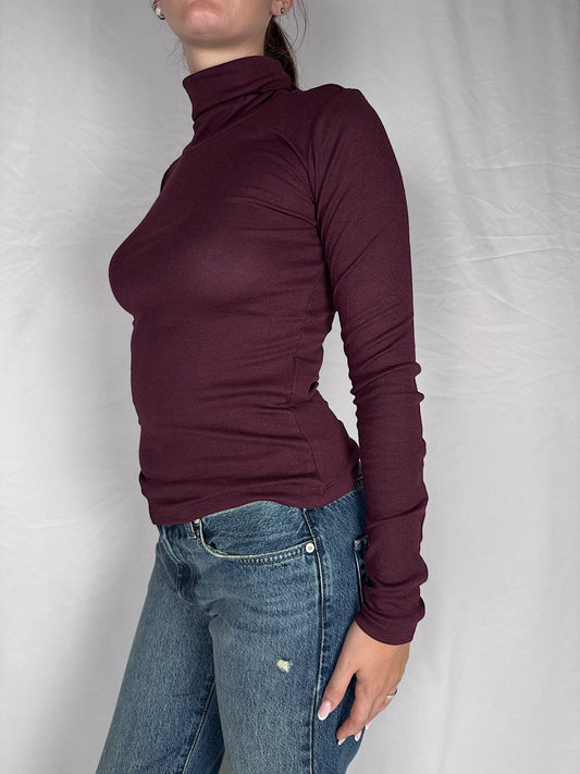 Maglia Basic A Manica Lunga Collo Alto JJXX  Bordeaux