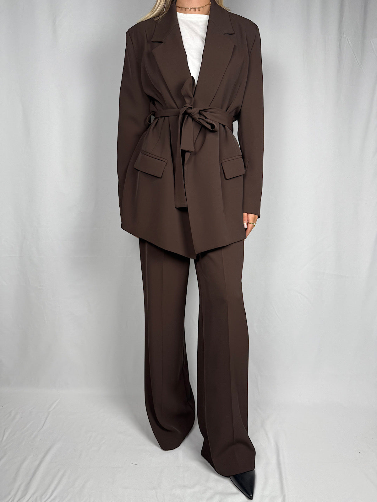 Giacca con Fiocco Vicolo Marrone