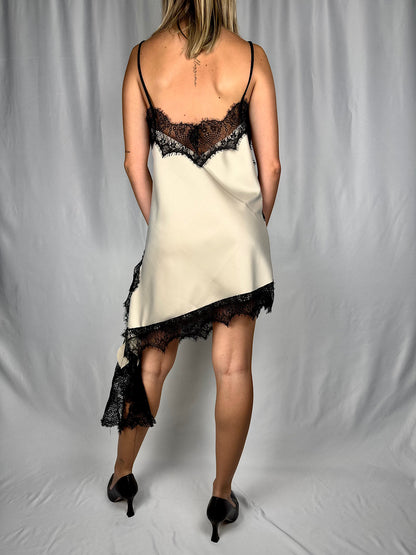 Abito Sottoveste in Pizzo Armonia Panna/ Nero