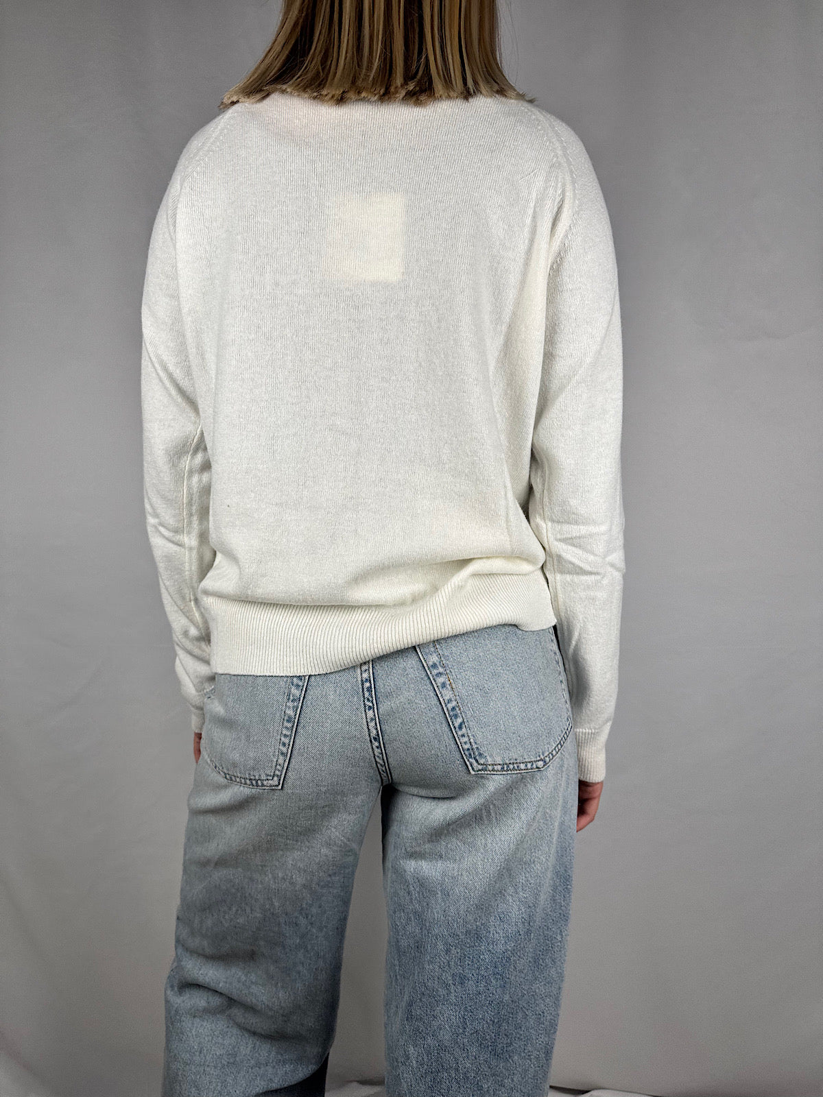 Cardigan Bottoni Gioiello Bianco Vicolo