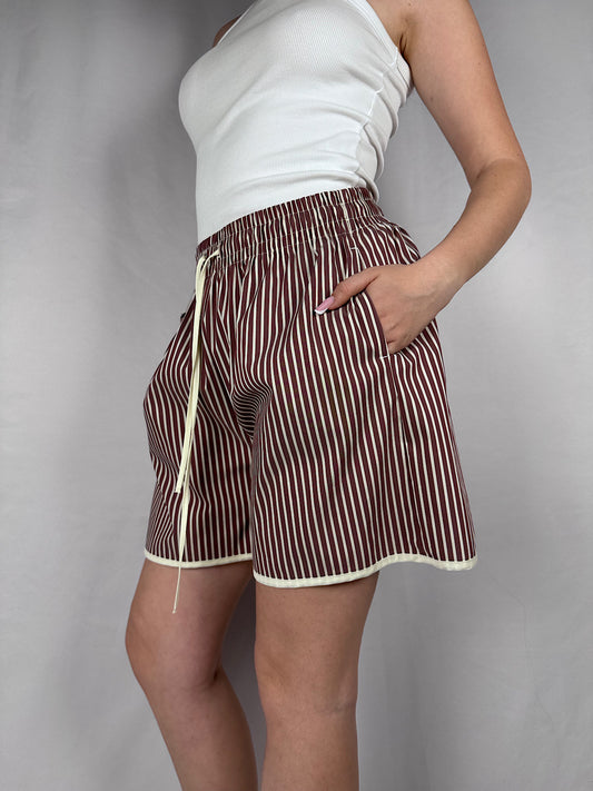 Shorts Doppia Riga Vicolo Burro/Bordeax