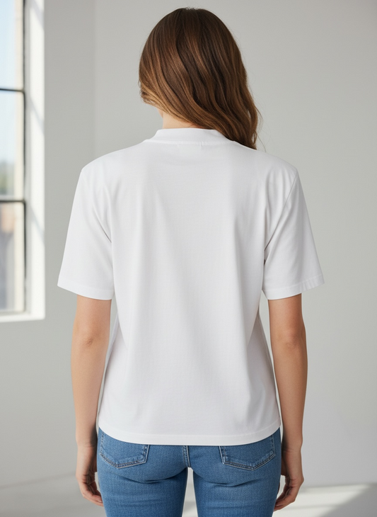 T-Shirt basica con Spallino Bianca Vicolo