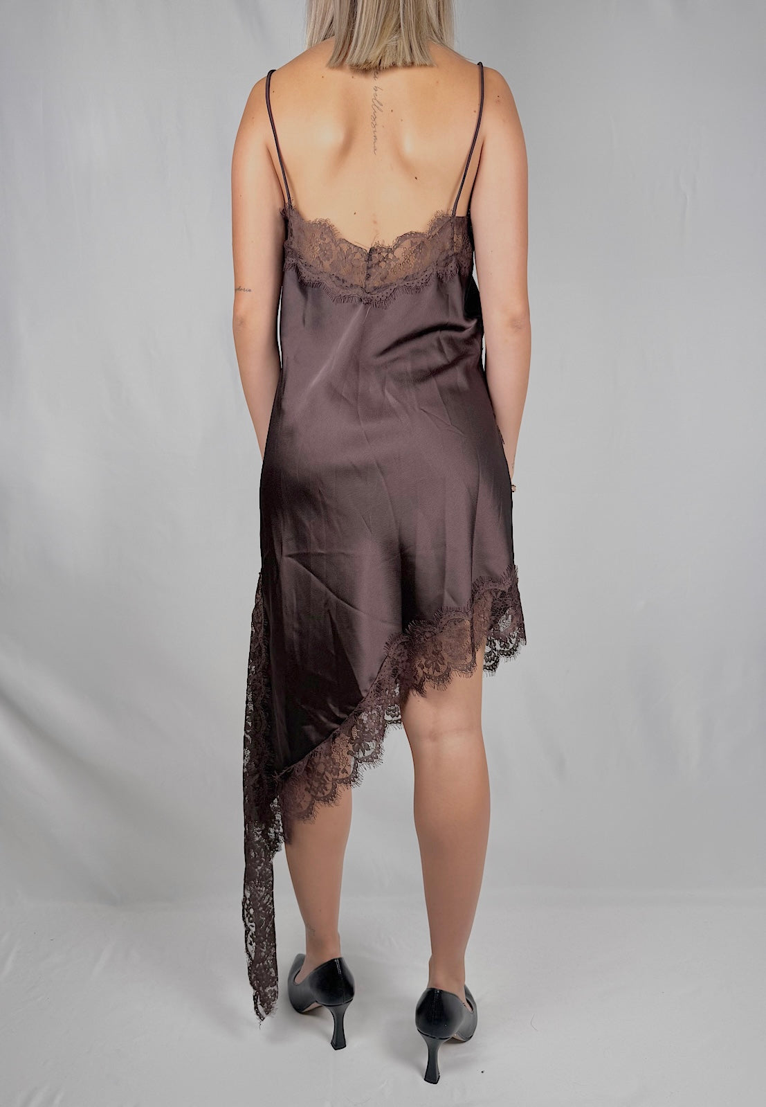 Abito Sottoveste in Pizzo Armonia Marrone