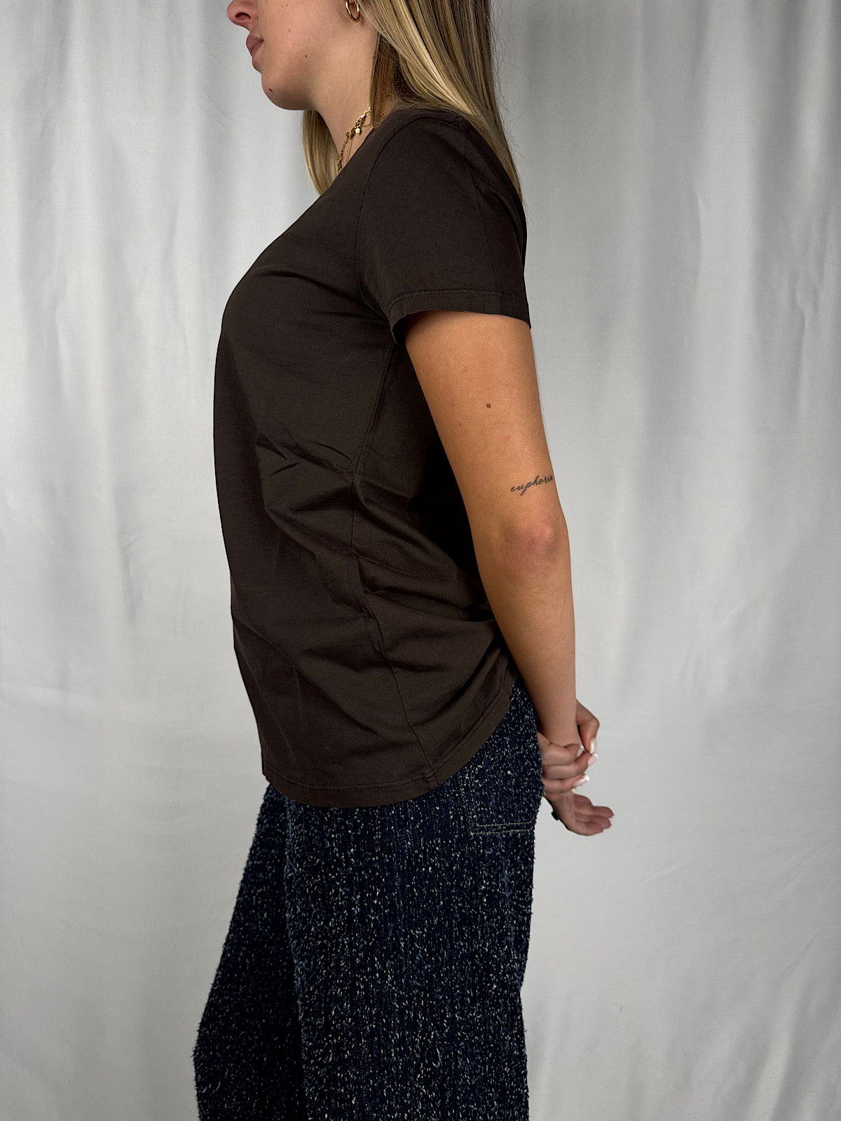 T-Shirt Girocollo Marrone Vicolo