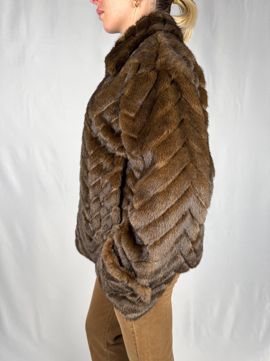 Giacca Eco-Pelliccia Vicolo Marrone