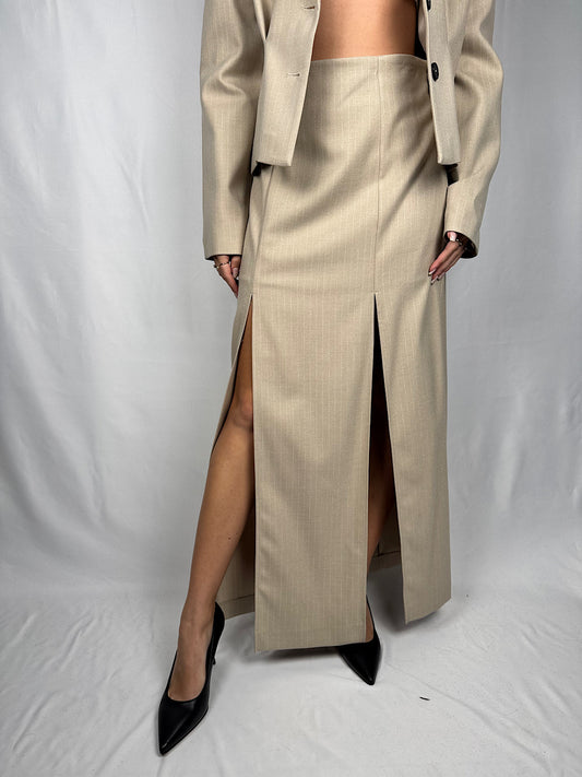 Gonna Lunga con Spacchi Frontali  Vicolo Beige