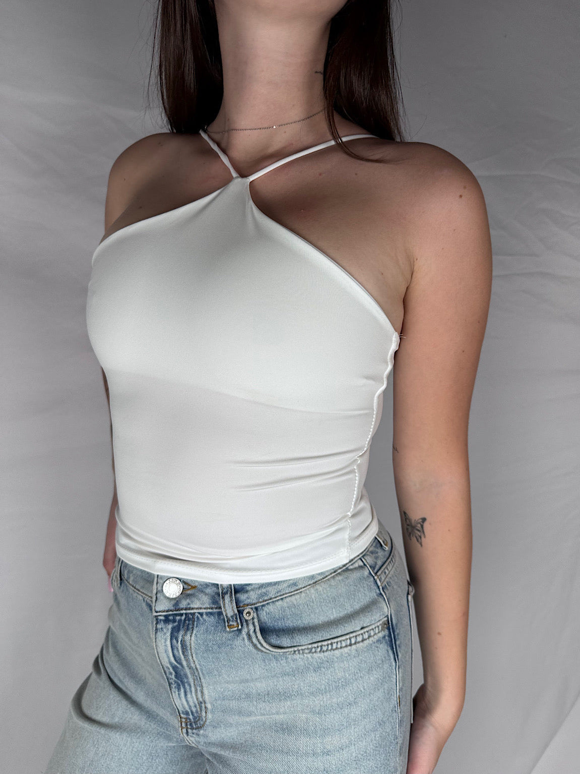 Top Scollo America Armonia Bianco
