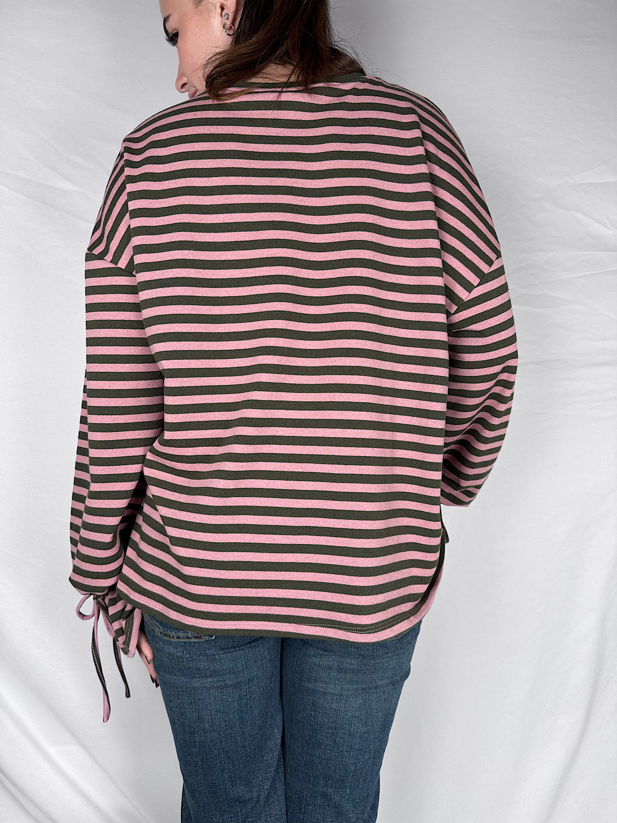 T-shirt Long Sleeve Candy Righe Armonia Verde/Rosa