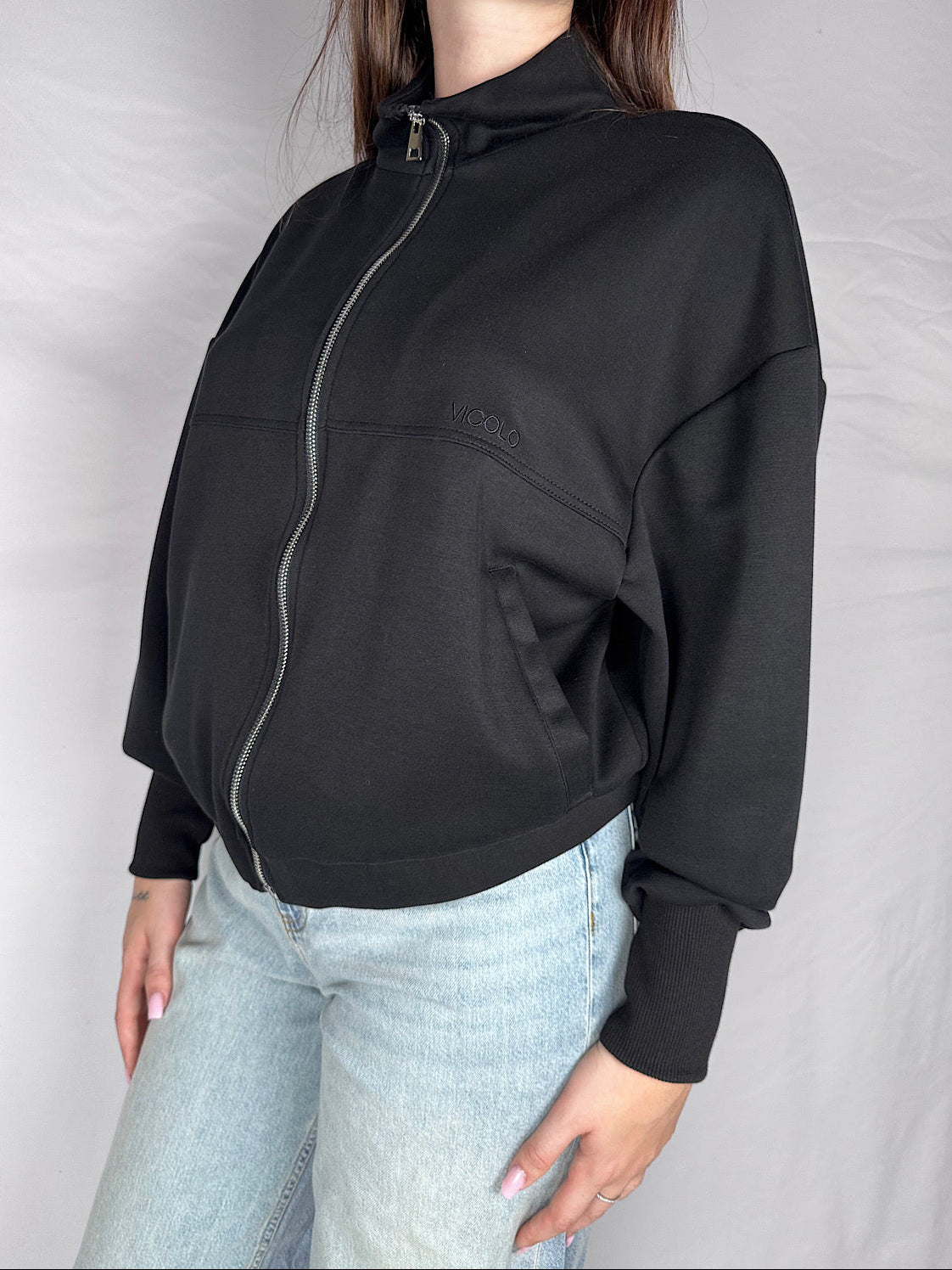 Felpa con Zip Vicolo Nero