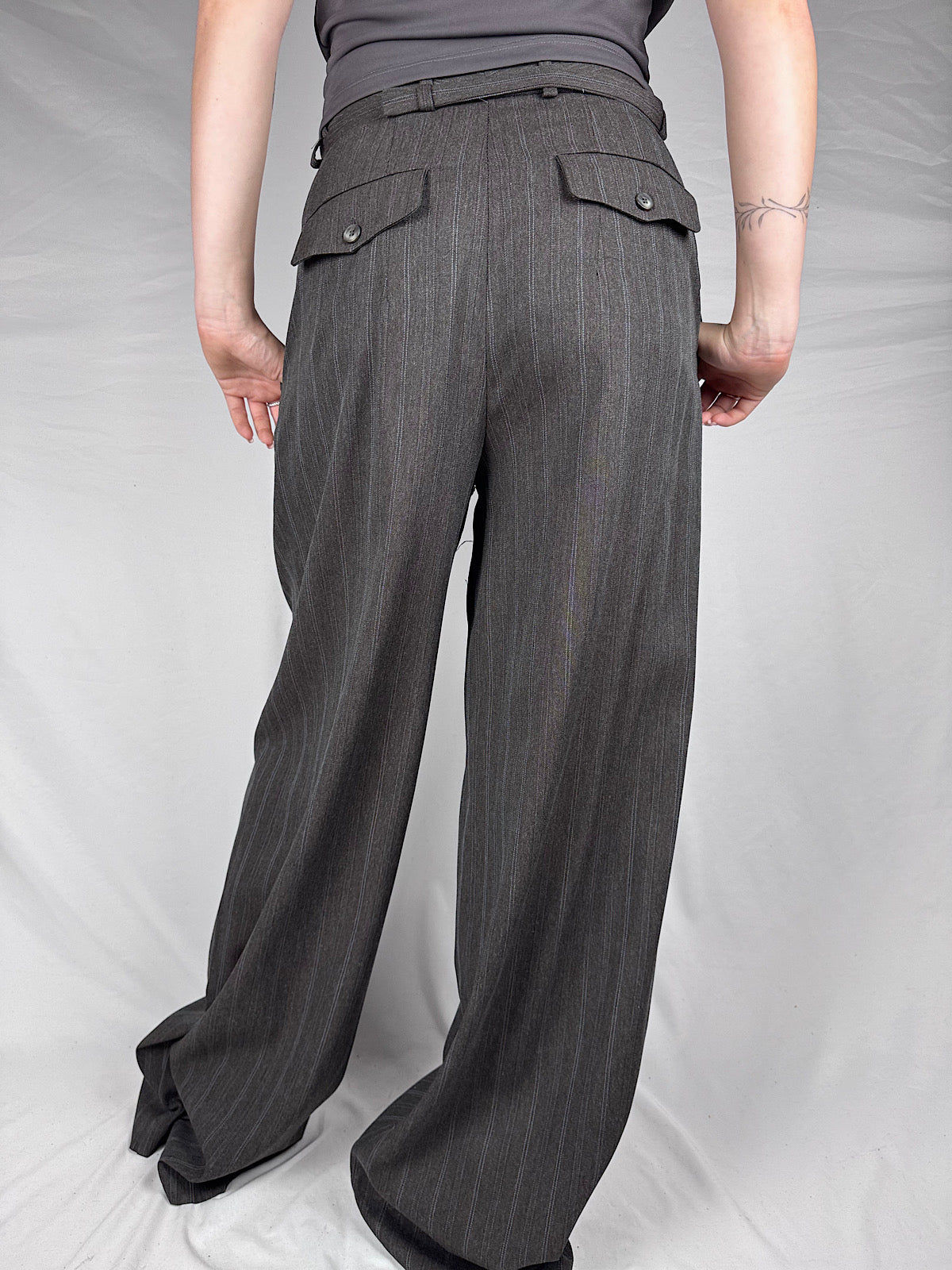 Pantalone Palazzo con Pinces  vicolo Antracite