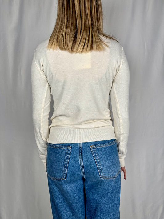 Maglia Slim Girocollo Bianca Vicolo