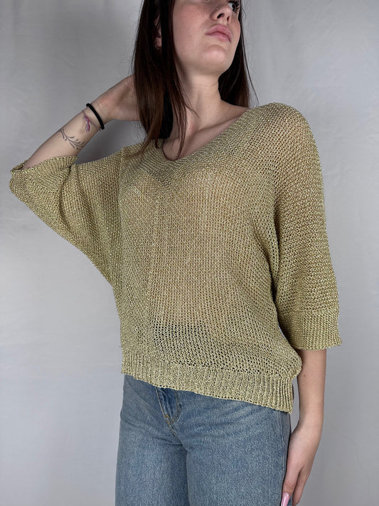 Maglia In Filo Lurex Armonia Oro