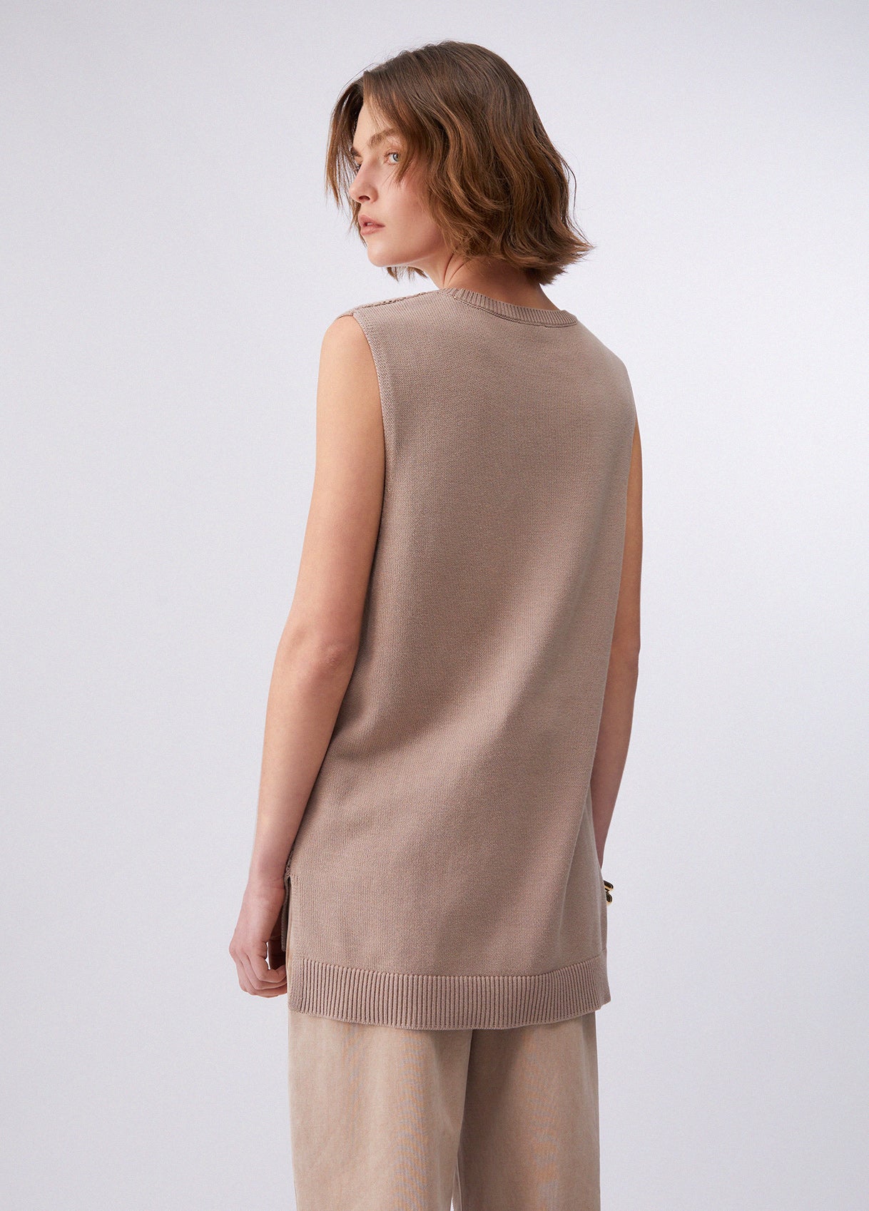 Top in Maglia Traforata Liu Jo Fango