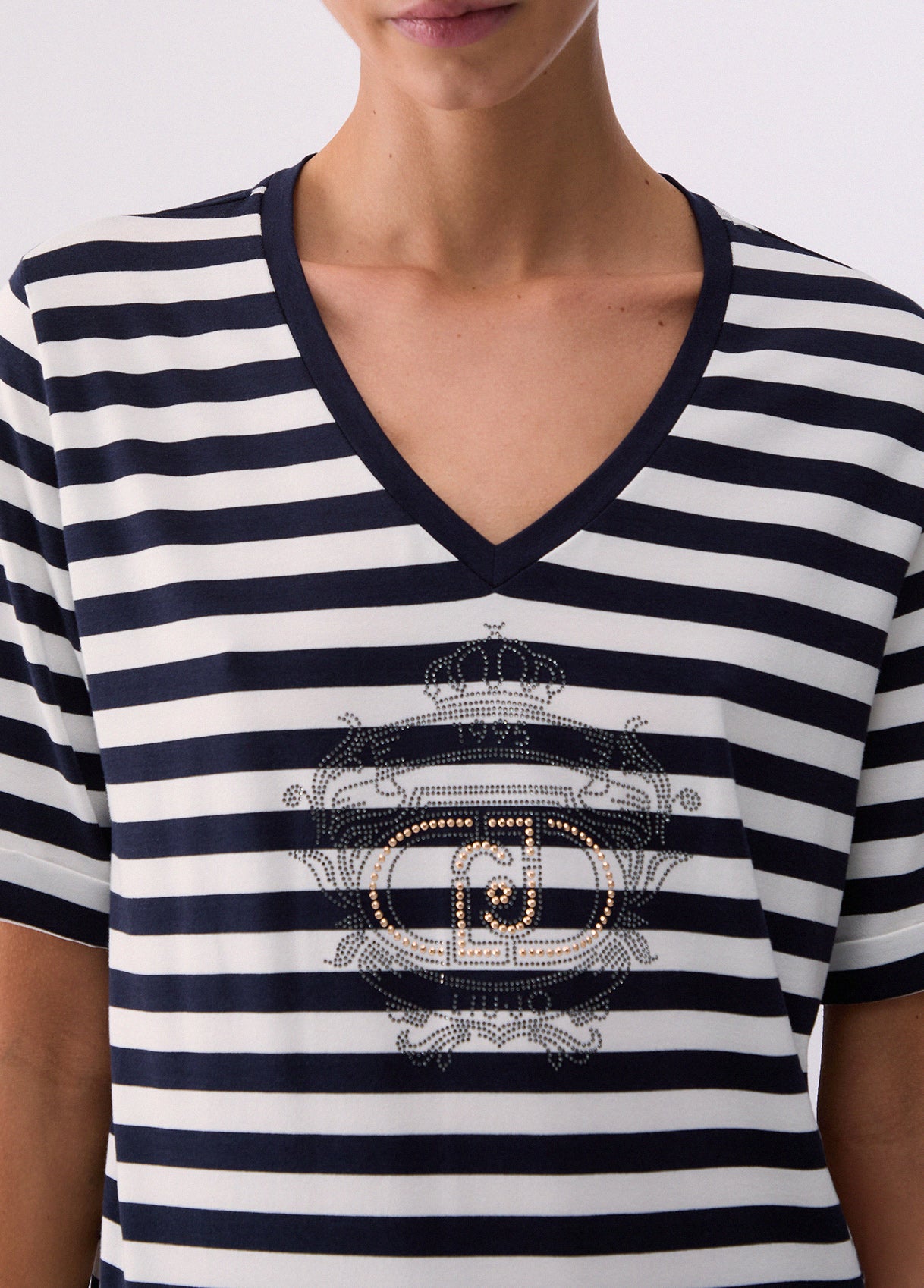 T-shirt a Righe Blu Liu Jo