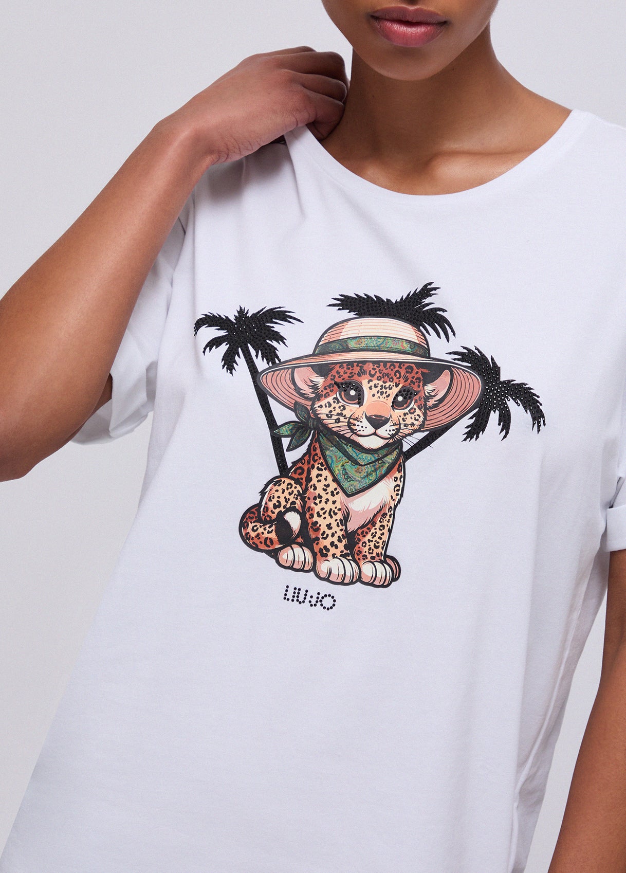 T-Shirt Con Stampa Liu.Jo Naturale