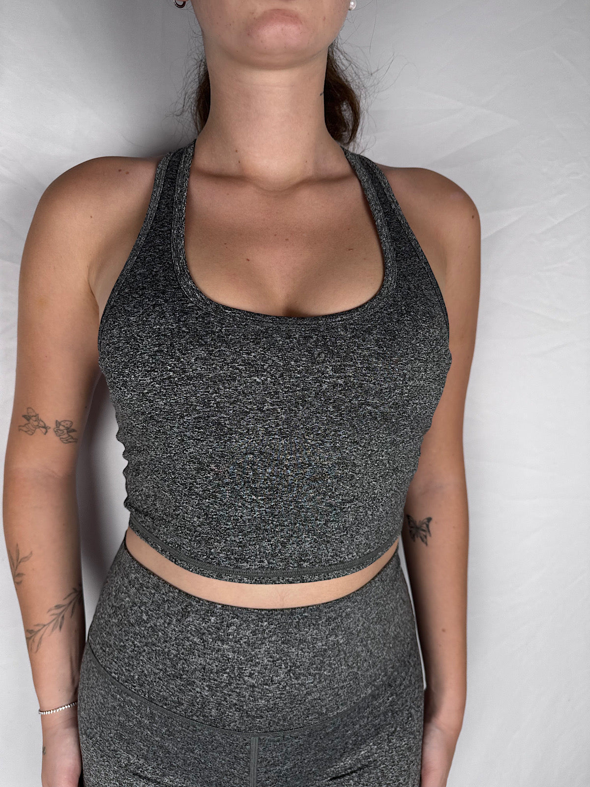 Top  Fitness con Reggiseno Integrato Vicolo Grigio Medio Melange