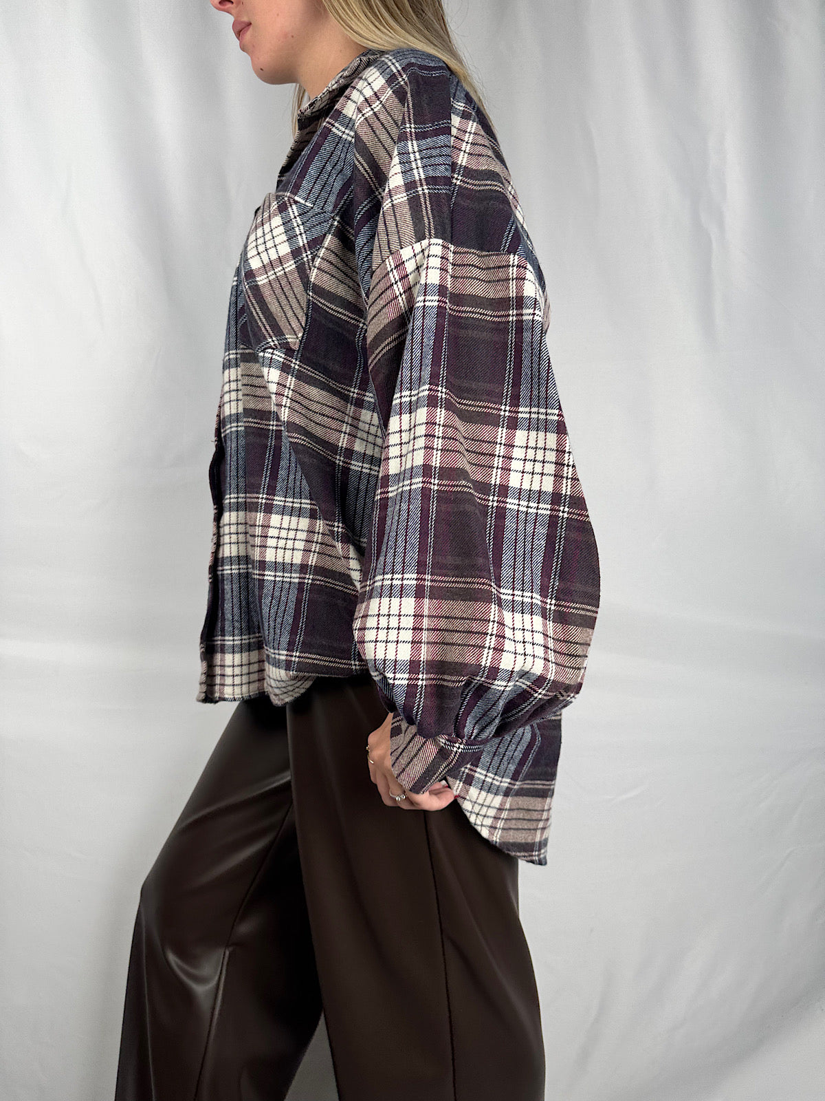 Camicia Check Bordeaux Armonia/Marrone