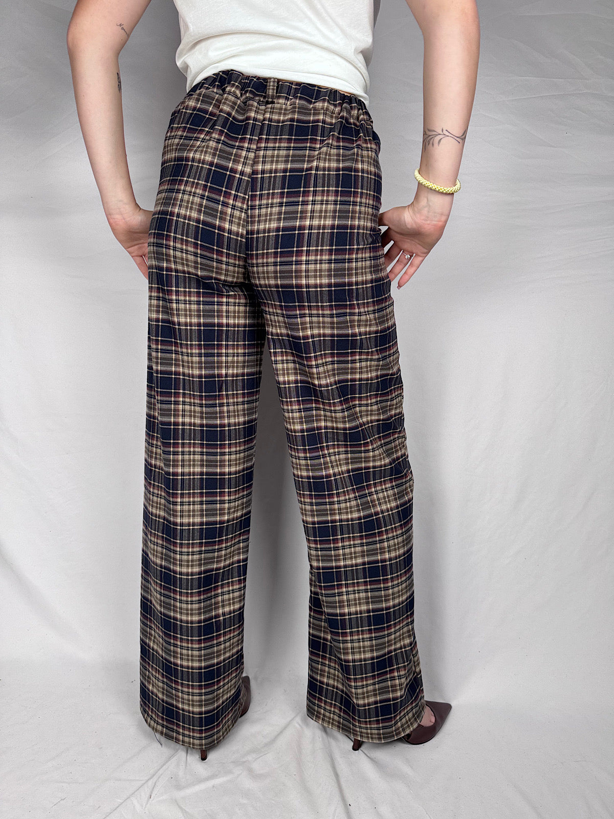Pantalone Tailleur Scozzese Armonia Blu