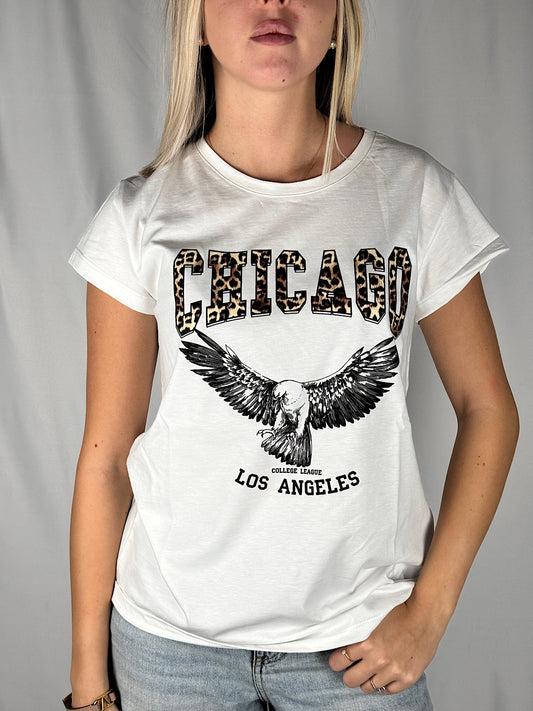 T-Shirt "CHICAGO" Bianca Vicolo