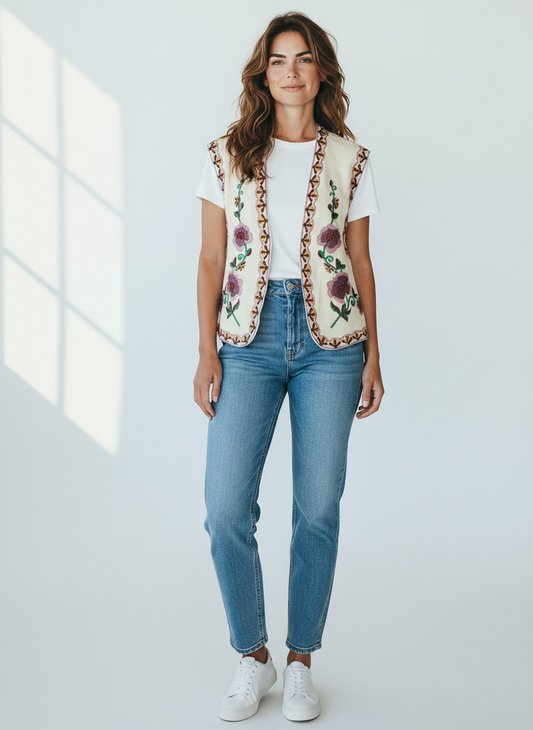 Gilet Ricamato Vicolo Rosa