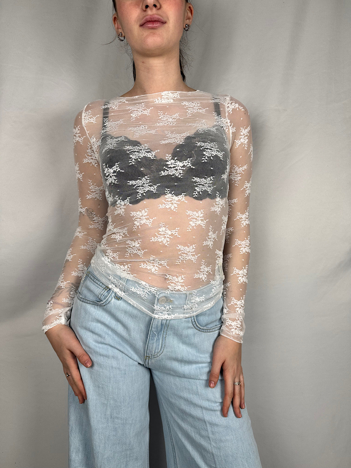 Maglia Basic in Pizzo  Armonia Bianca