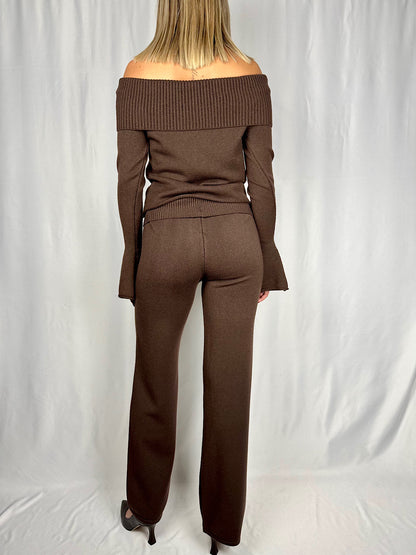 Completo in Maglia Scollo Bardot  Moro Armonia