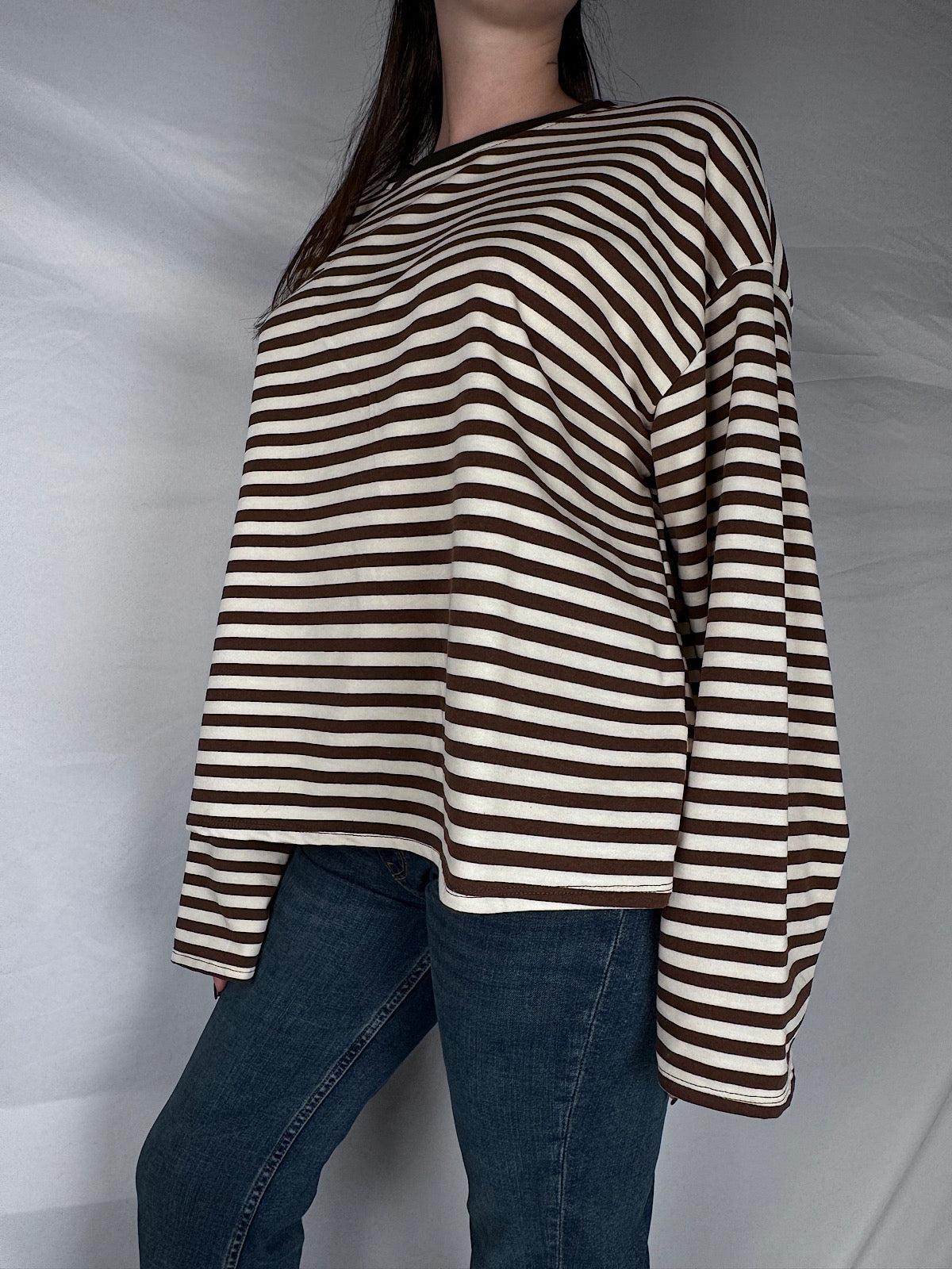 T-shirt Long Sleeve Righe Armonia Beige