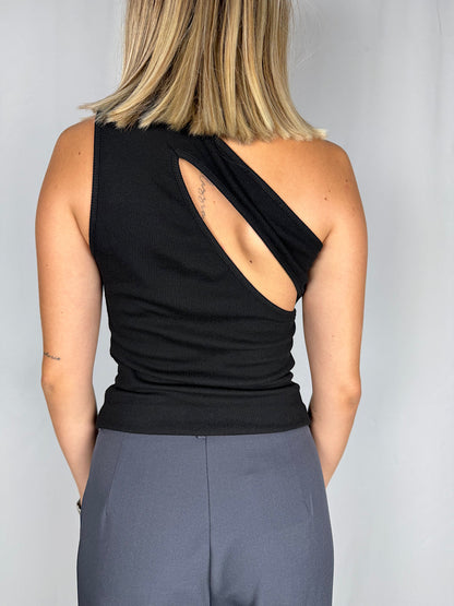 Top a Costine con Dettaglio Gioiello oro Vicolo Nero